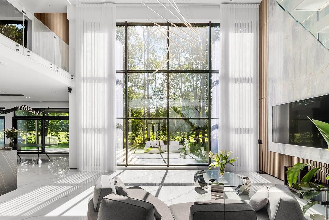 White 100% Blackout Motorized & Manual Sheer Vertical Shades Curtains