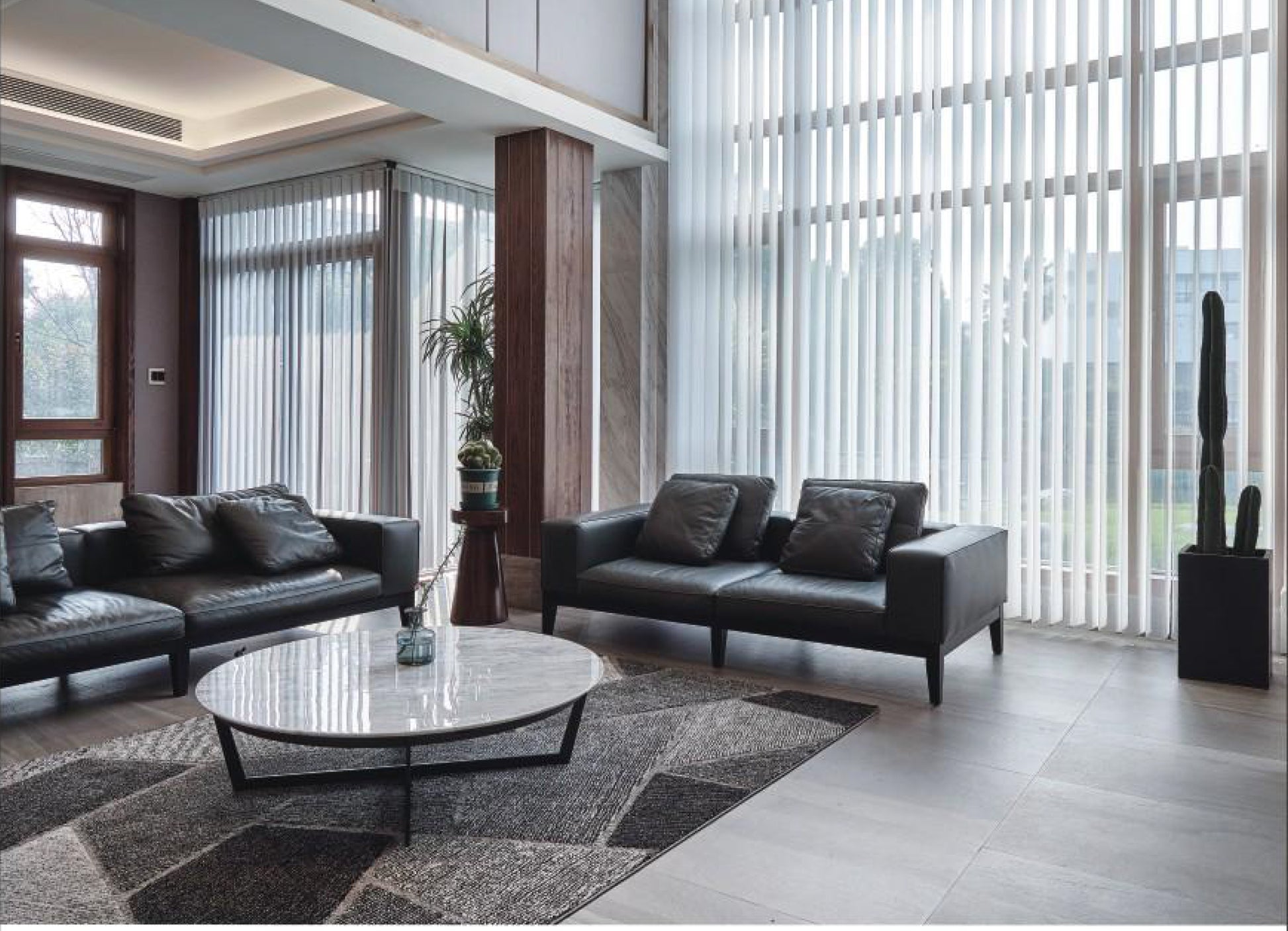 White 50% Blackout Motorized & Manual Sheer Vertical Blinds