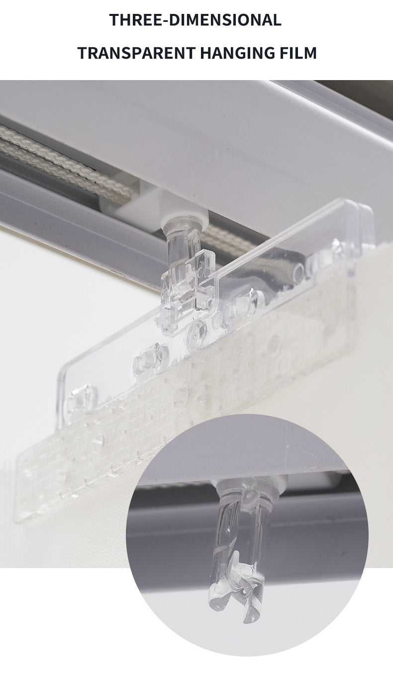 three dimensional transparent hanging film