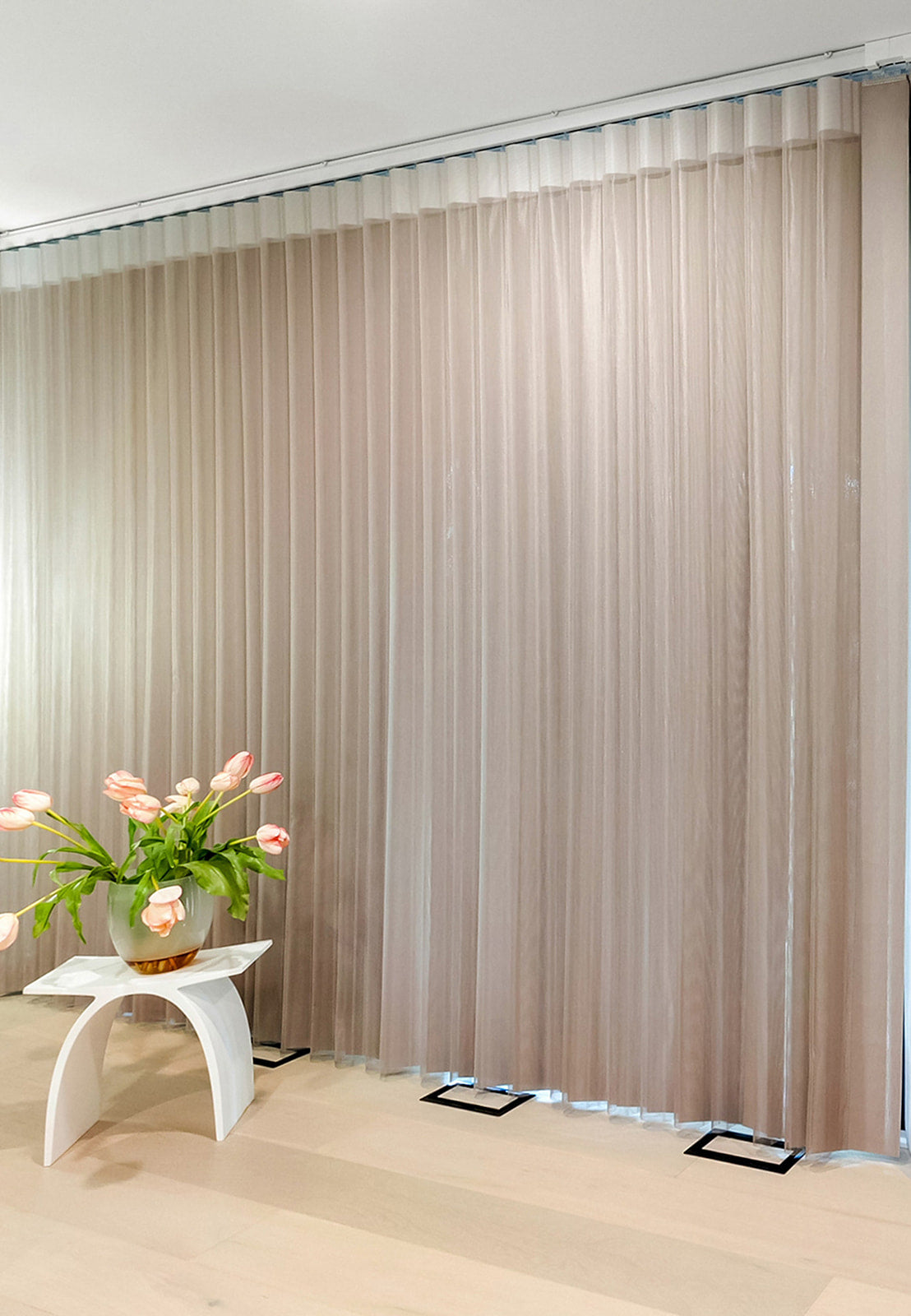 Light Brown 50% Blackout Smart Sheer Vertical Shades Privacy Sheers