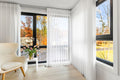 White 50% Blackout Premium Light Filtering Fabric Shades Vertical Curtains