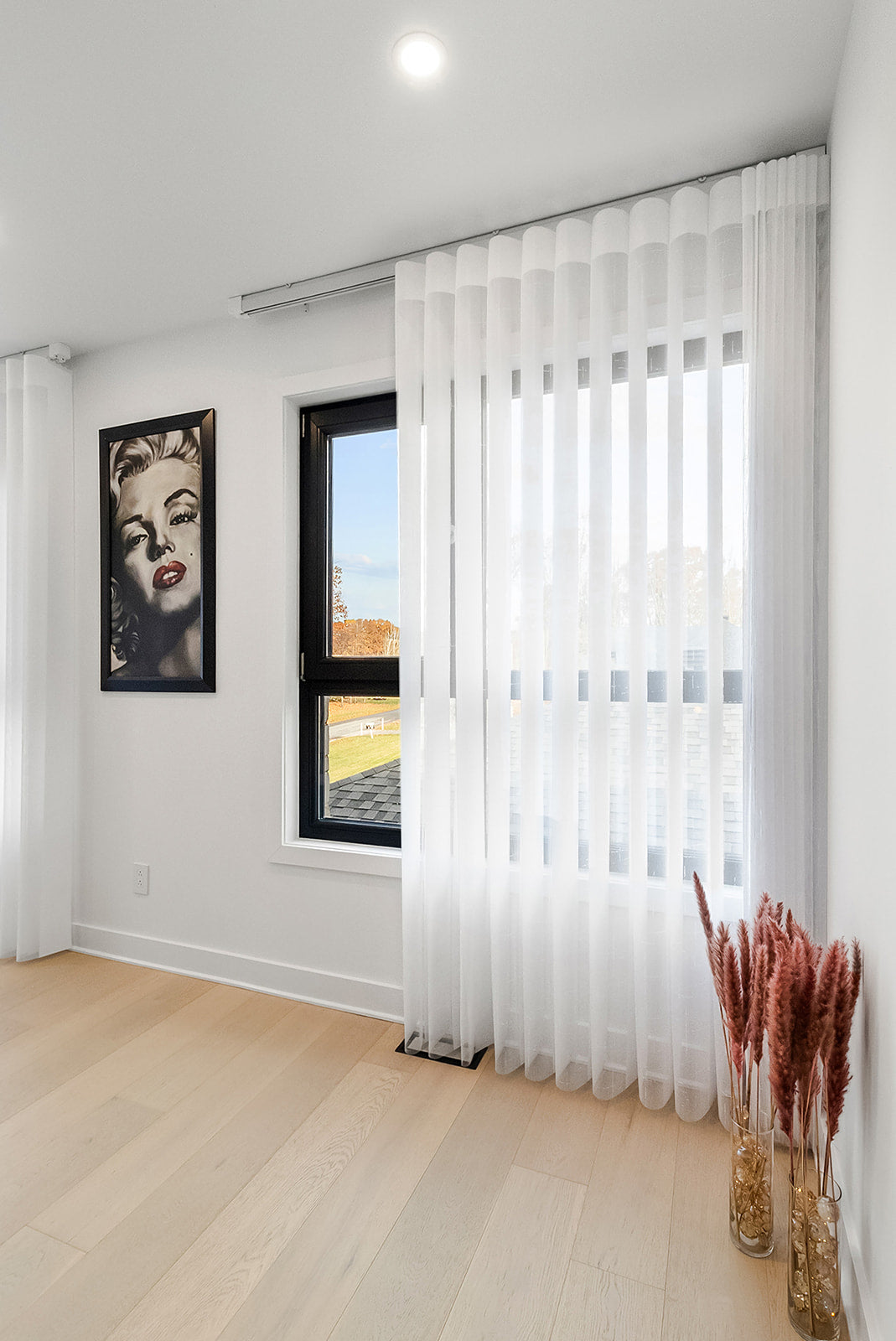 Voile Vogue Collection White 50% Blackout Sheer Vertical Curtains
