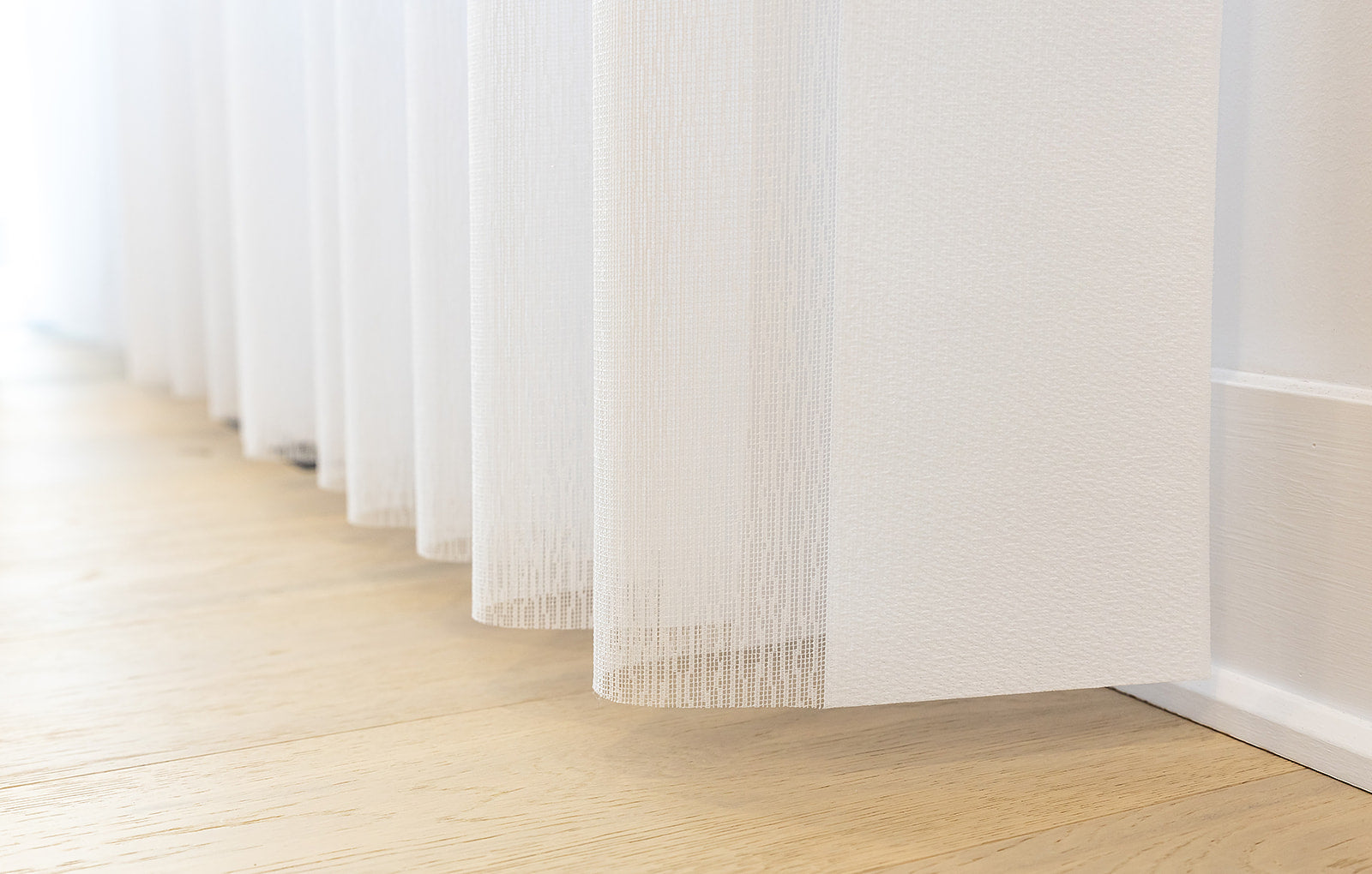 White 50% Blackout Custom Vertical Sheer Shades Smart Curtains