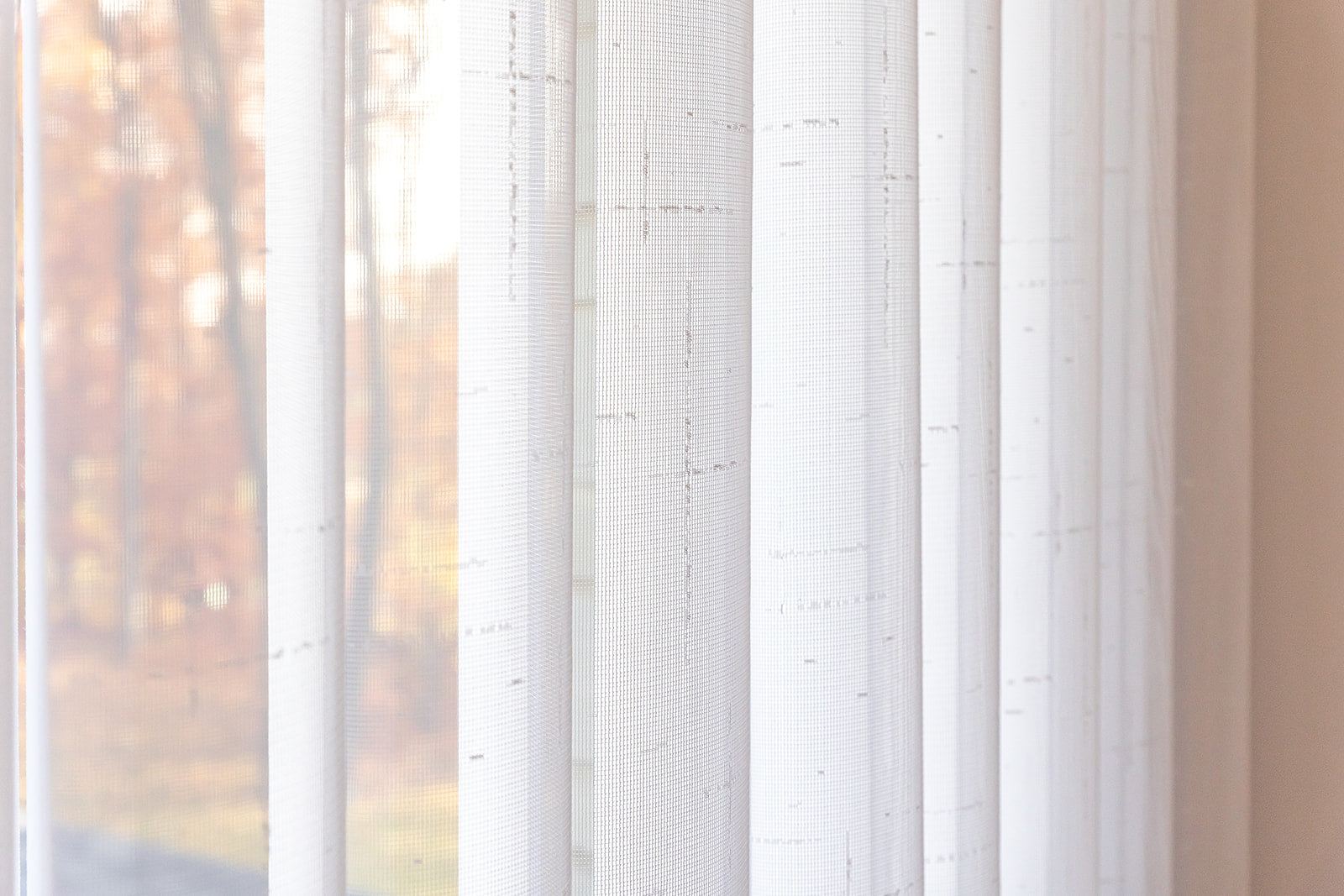 Voile Vogue Collection White 50% Blackout Sheer Vertical Curtains