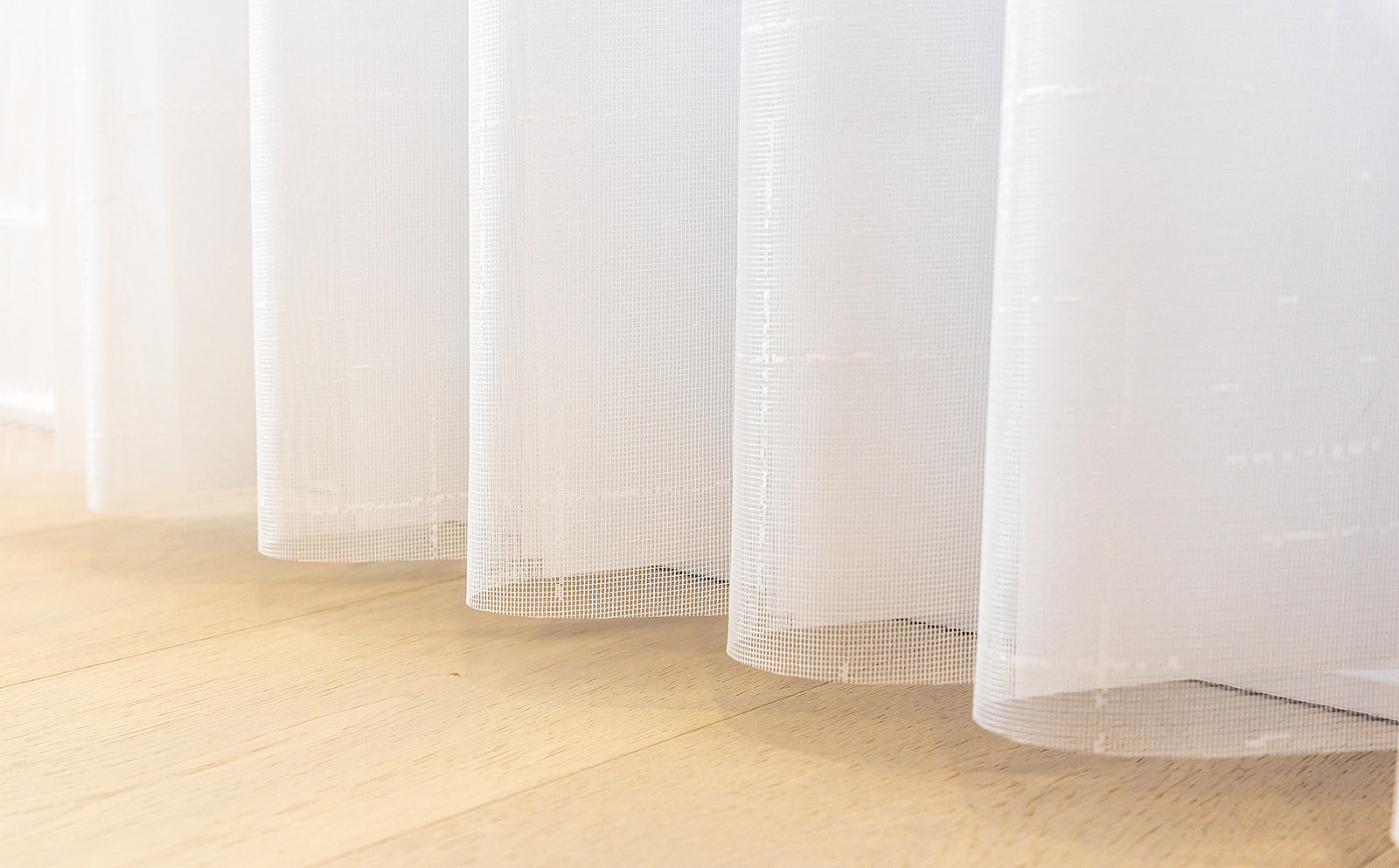 Voile Vogue Collection White 50% Blackout Sheer Vertical Curtains