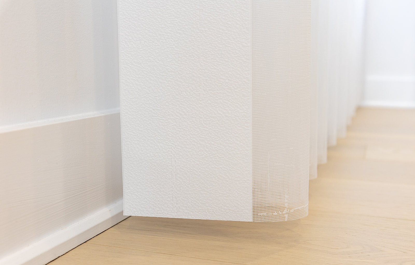 Voile Vogue Collection White 50% Blackout Sheer Vertical Curtains