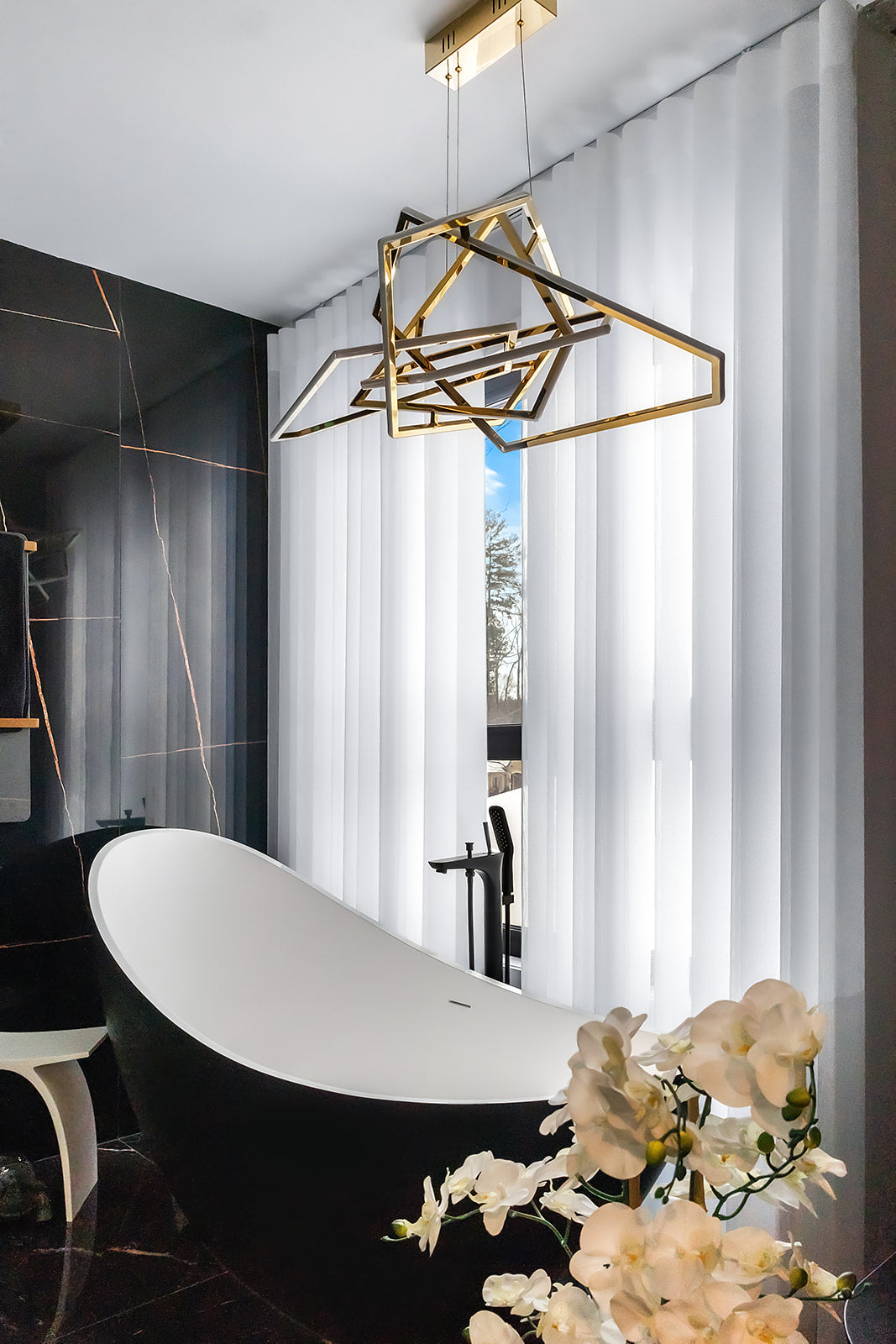 White 50% Blackout Premium Light Filtering Fabric Shades Vertical Curtains
