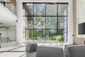 White 50% Blackout Premium Light Filtering Fabric Shades Vertical Curtains