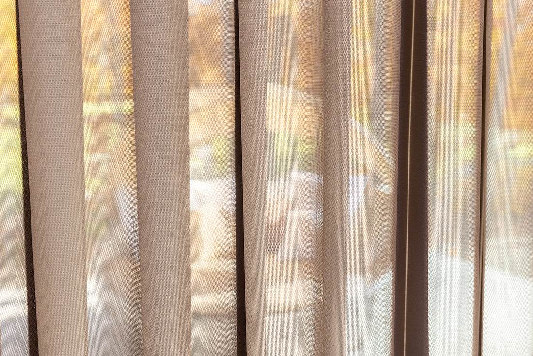 Cloud Collection Light brown 50% Blackout Window furnishings Made to Order Sheer Vertical Curtains versatility of Blinds