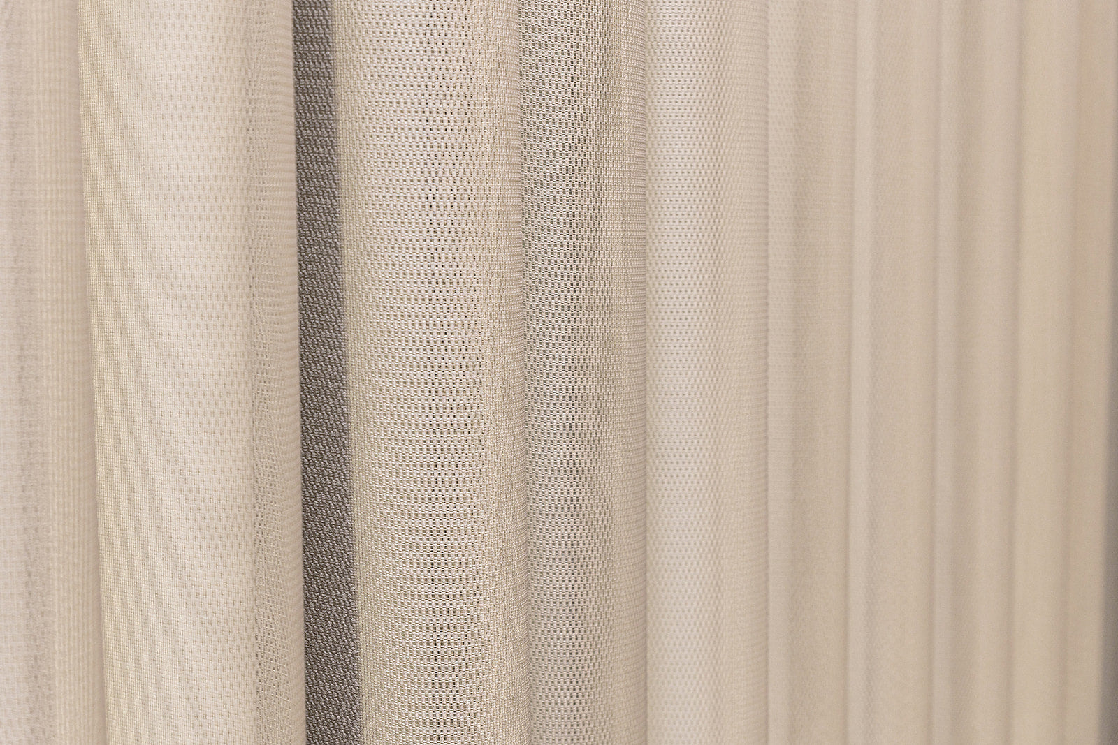 Beige pleated curtain 