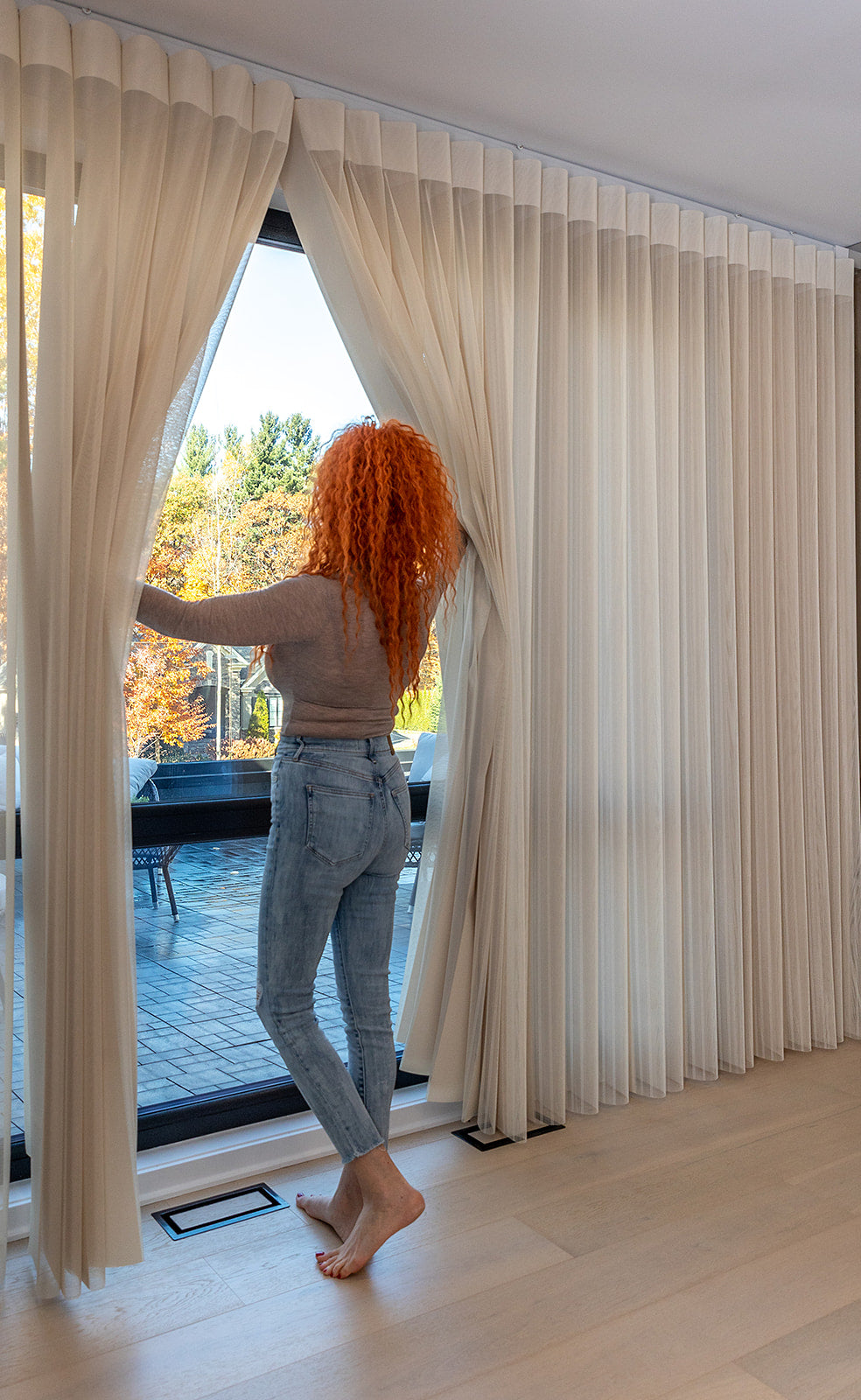 Light Beige 50% Blackout Semi-Sheer Vertical Blinds