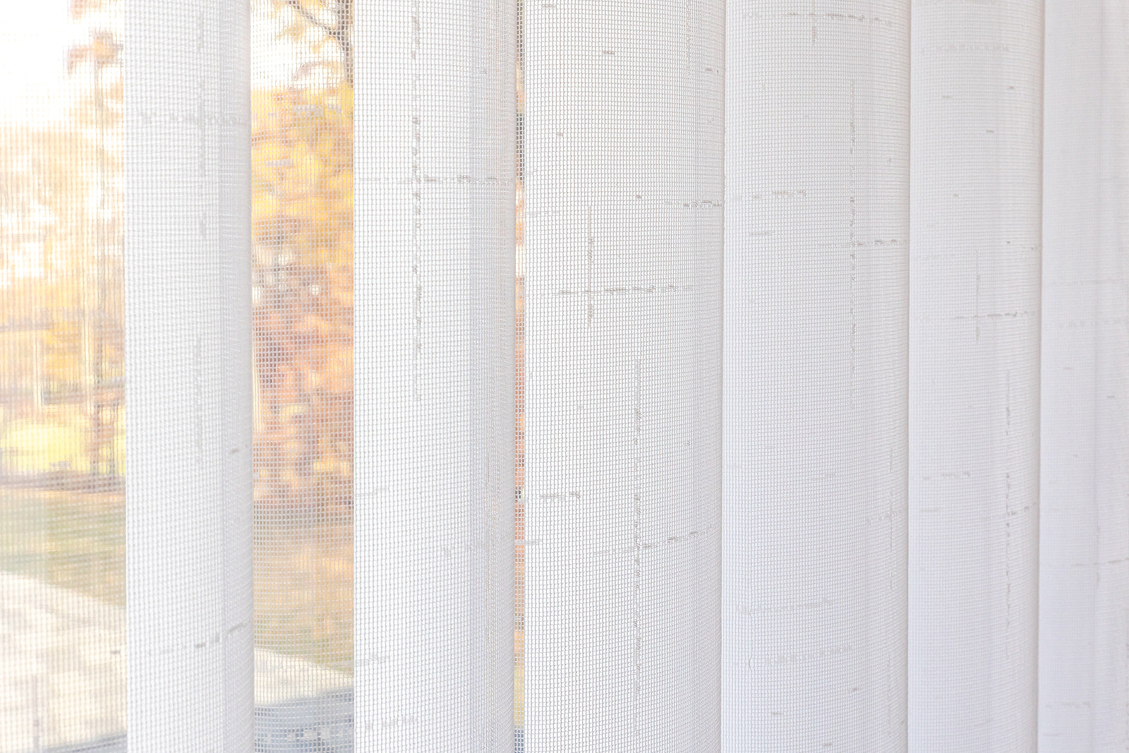 Voile Vogue Collection White 50% Blackout Sheer Vertical Curtains