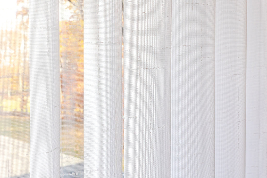 Voile Vogue Collection White 50% Blackout Sheer Vertical Curtains