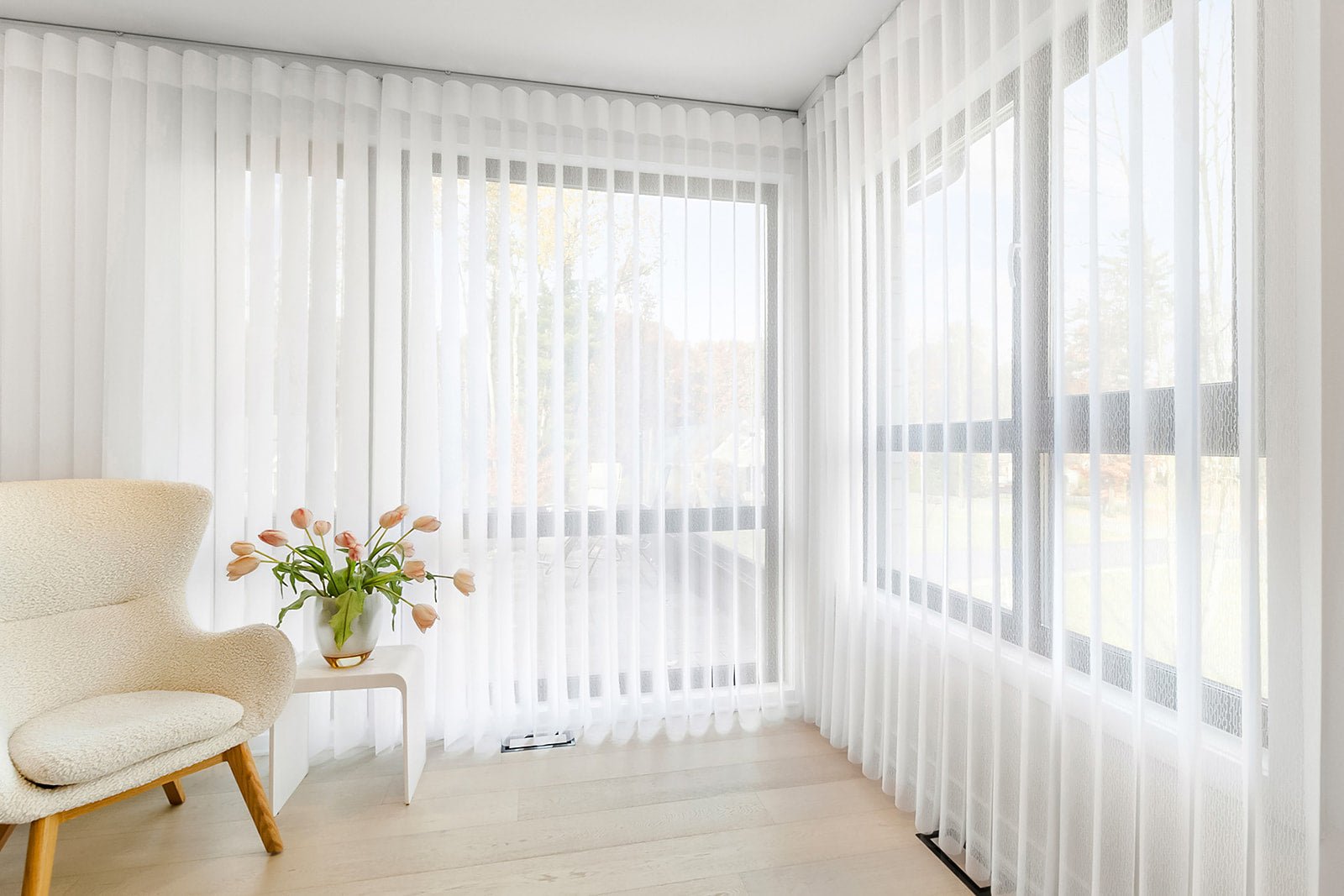 Fabric Vertical Blinds 50% Blackout — Silk Sway Collection - Dreamlike Curtains