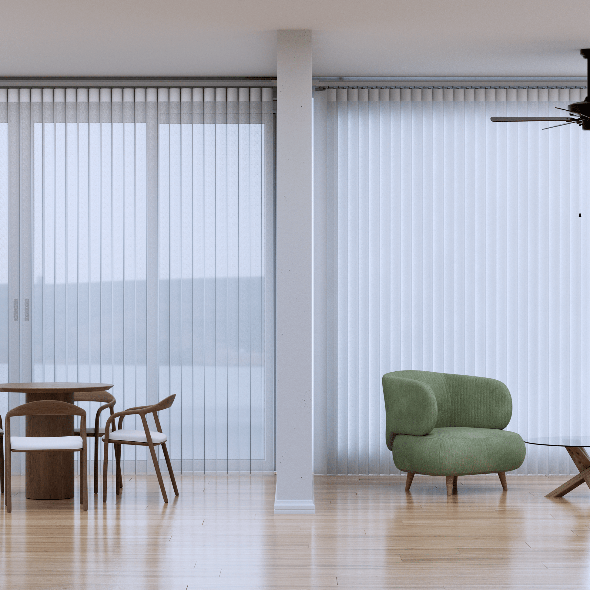 Fabric Vertical Blinds 50% Blackout — Silk Sway Collection - Dreamlike Curtains
