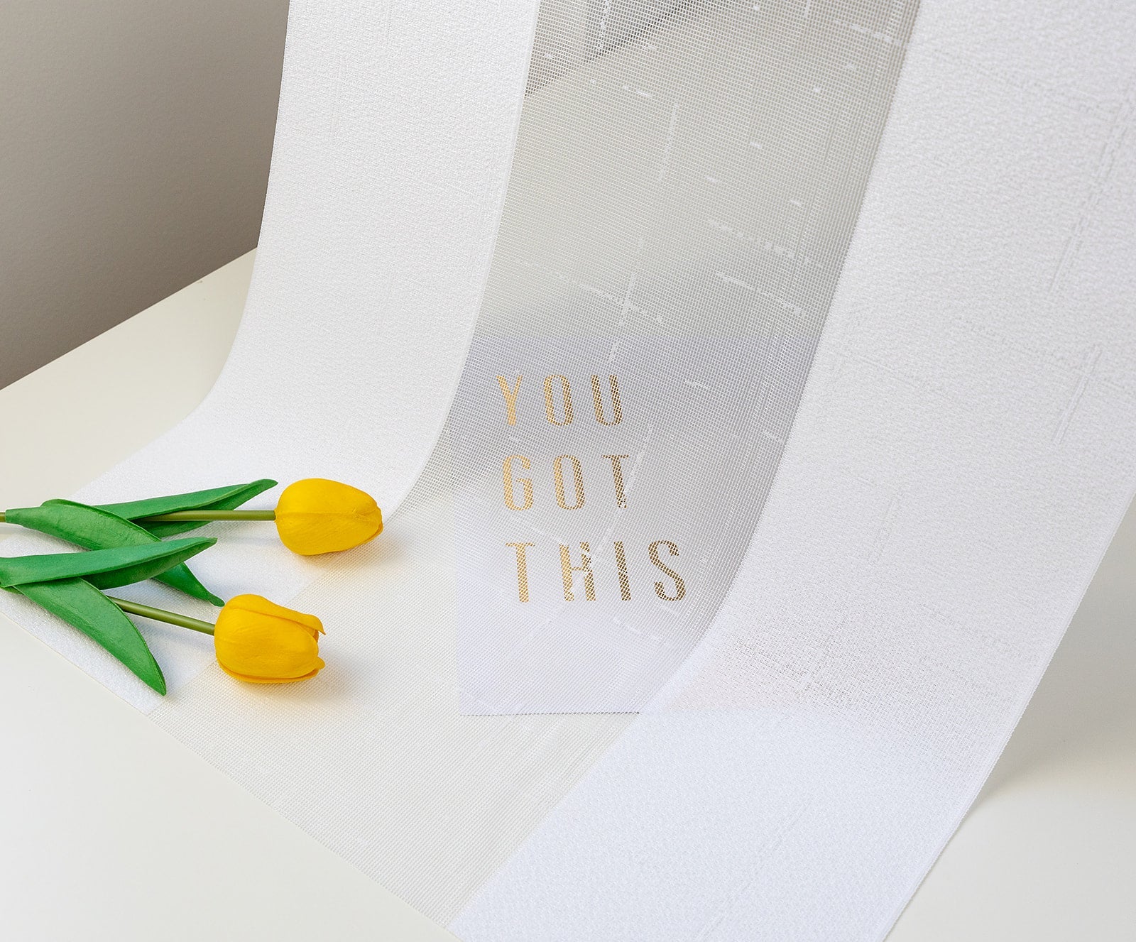 FREE Sample |Voile Vogue Collection Swatch — White, 50% Blackout - Dreamlike Curtains