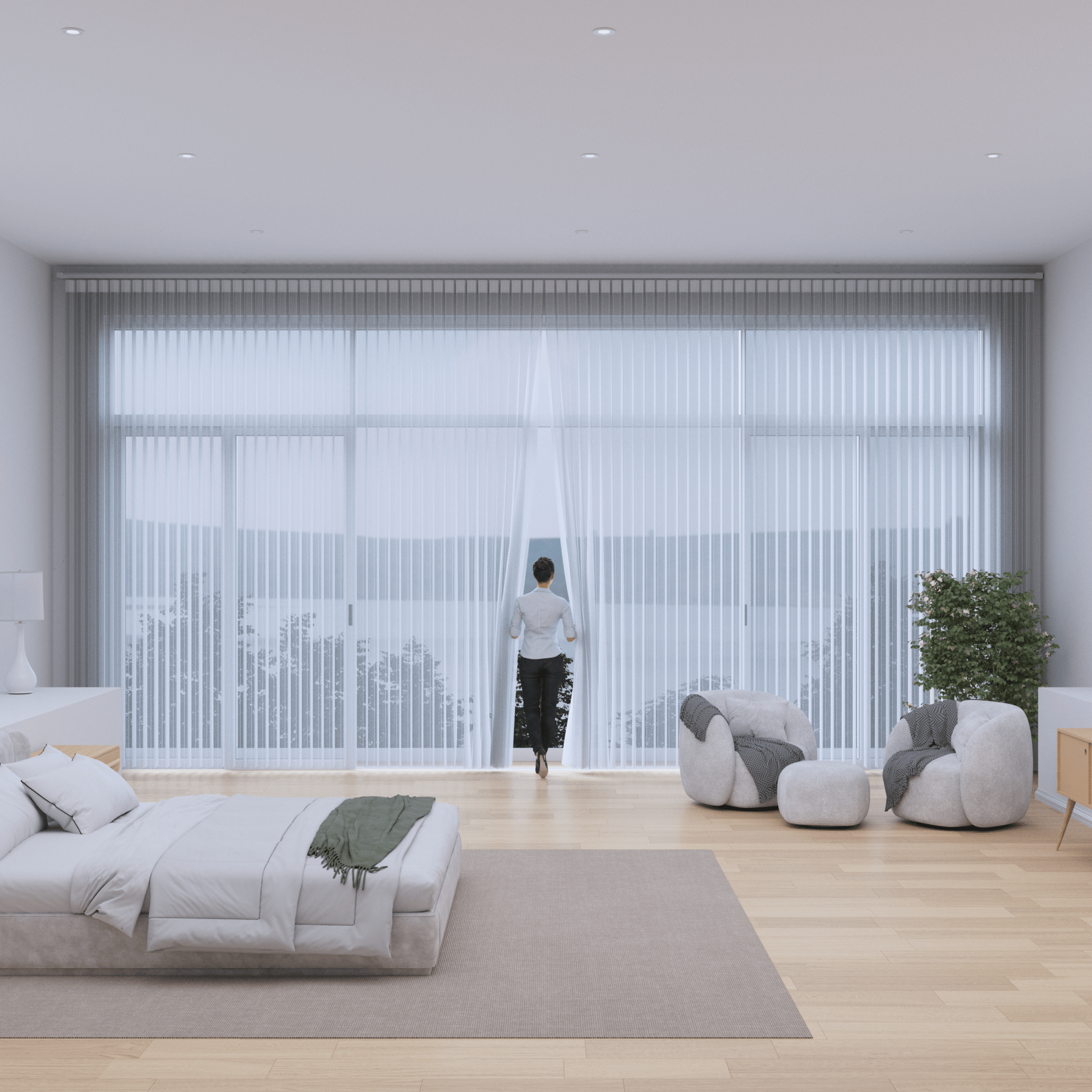 Modern Vertical Blinds 50% Blackout — Skyline Collection - Dreamlike Curtains