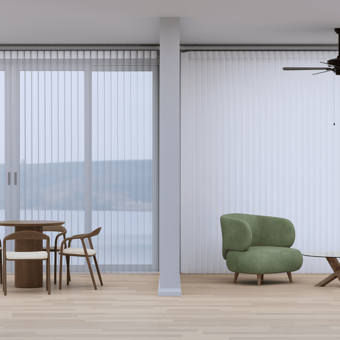 Sheer Vertical Shades 50% Blackout — Transparency Collection - Dreamlike Curtains