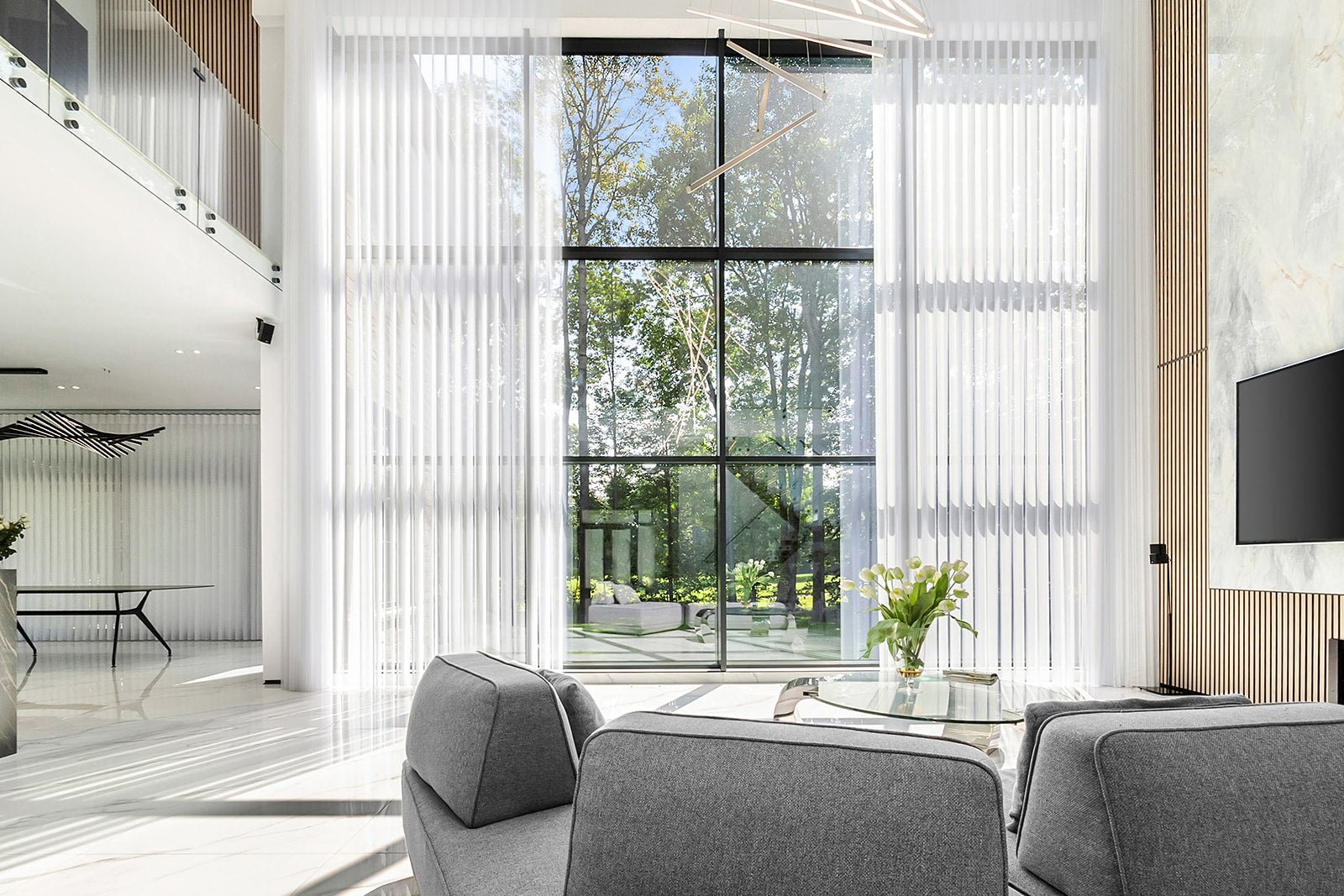 Sheer Vertical Shades 50% Blackout — Transparency Collection - Dreamlike Curtains