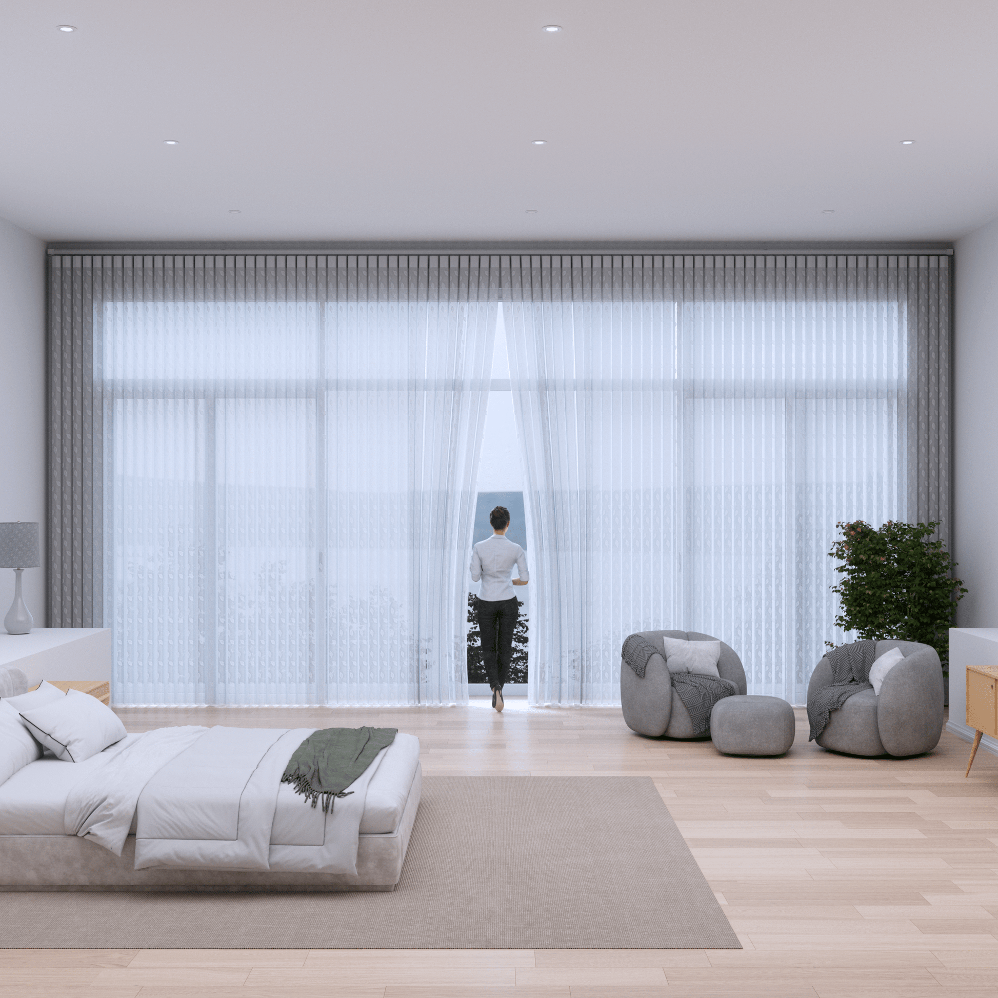 Soft Vertical Blinds 50% Blackout — Willow Whisper Collection - Dreamlike Curtains